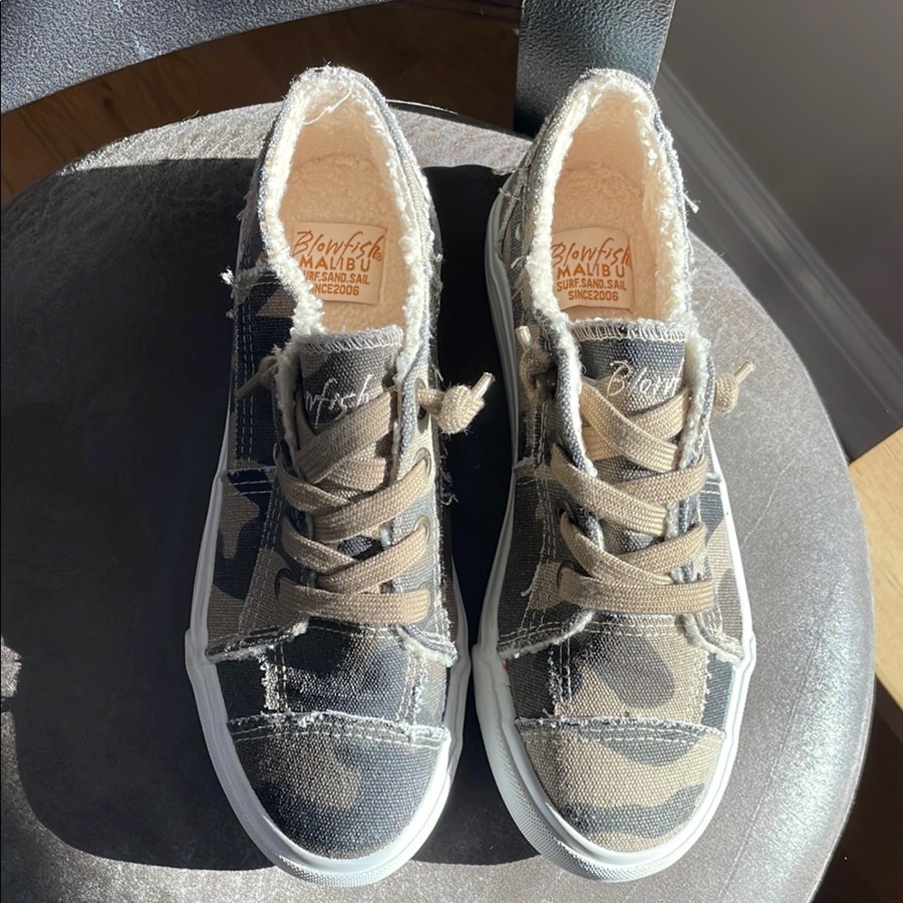 Blowfish Malibu Camouflage Faux Shearling
Lined Sneakers 
NWOT